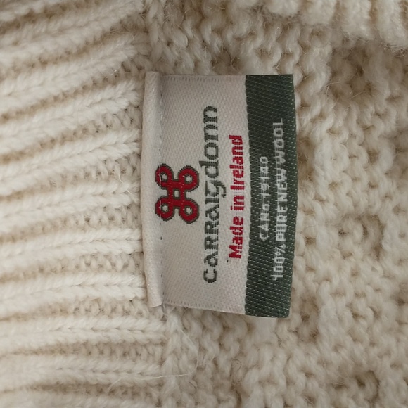 NWOT Aran Wool Fisherman Cardigan Sweater Classic Cable Knit made in Ireland XL - Picture 2 of 6